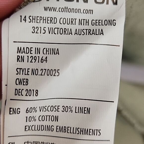 NWT Cotton On- Silver Sage Woven Krissy Dress-Size Medium - Picture 7 of 7